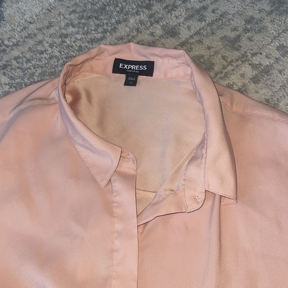 Express XL button down pink peach long sleeve office work shirt - Picture 2 of 5